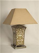 ALEXANDERS 35CM SCROLLS/GOLD SQUARE LAMP CADDY LAMP